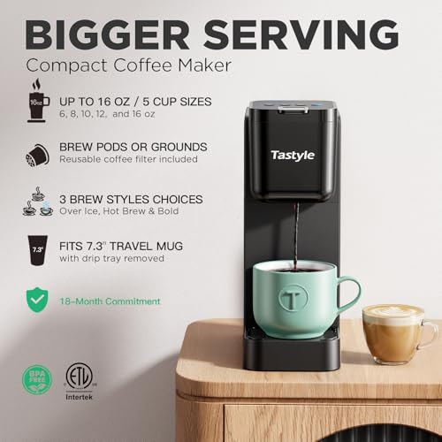 Single Serve Coffee Maker Hot and Iced with Bold Brew