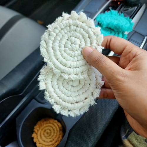 Cotton Car Coasters for Cup Holders (2 Count)