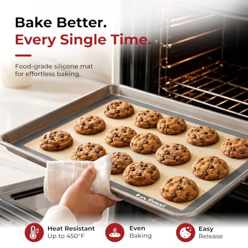 Silicone Baking Mats Half Sheet Non Stick for Oven Reusable 4 Pack (4 Count)