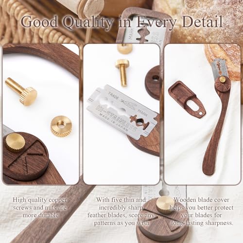 Bread Lame Dough Scoring Tool with Blade Cover (6 Count)