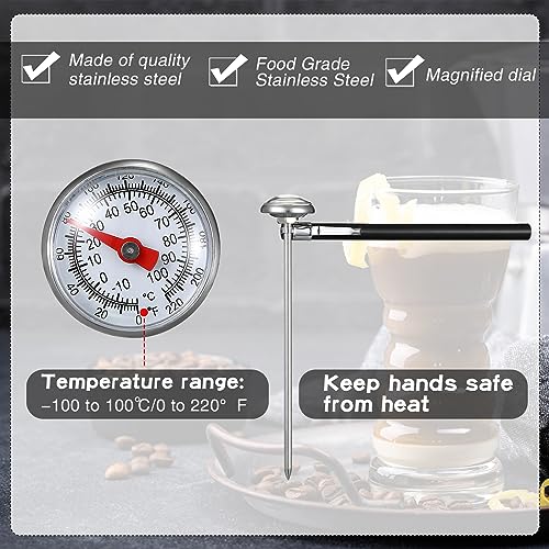 6 Pcs Stainless Steel Kitchen Dial Thermometer 5" (6 Count)
