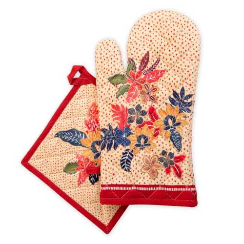 100% Cotton Oven Mitt & Pot Holder Set (2 Count)