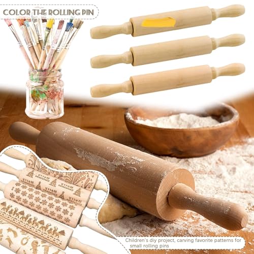 6 Pack 8 Inch Mini Wood Rolling Pin