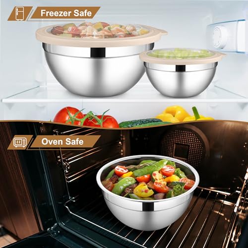 6 PCS Mixing Bowls with Visible Lid (12 Count)