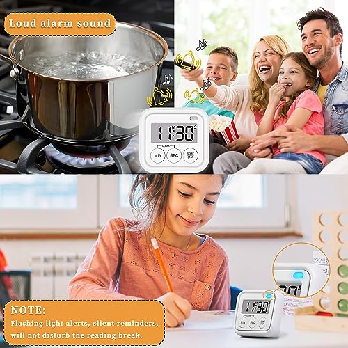 Timer Kitchen Timers for Cooking Classroom Timer for Kids Teachers Digital Magnetic Timers 4 Pack (4 Count)