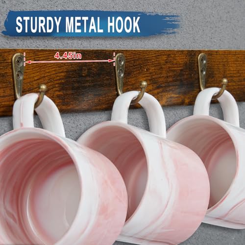 Rustic Wood Coffee Mug Rack