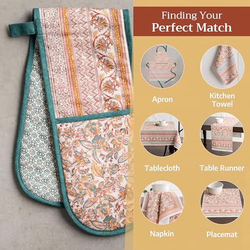 Double Oven Mitts 100% Cotton Double Oven Glove