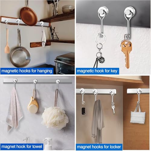 Magnetic Hooks Magnet Hook for Cruise Cabins Fridge 30LBS 6Pack (50 Count)
