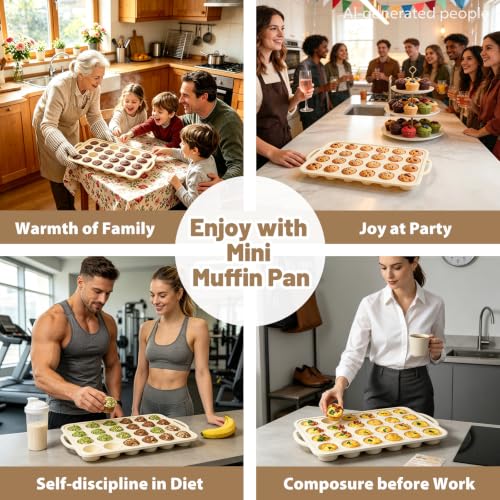 Beige Mini Silicone Muffin Molds (2 Count)