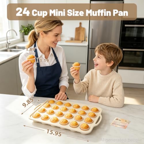 Beige Mini Silicone Muffin Molds (2 Count)