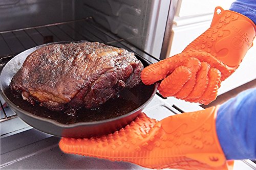Ekogrips Premium Heat Resistant BBQ Grilling Gloves for Indoor and Outdoor Cooking (2 Count)