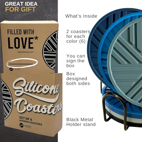 Silicone Coasters Set of 6