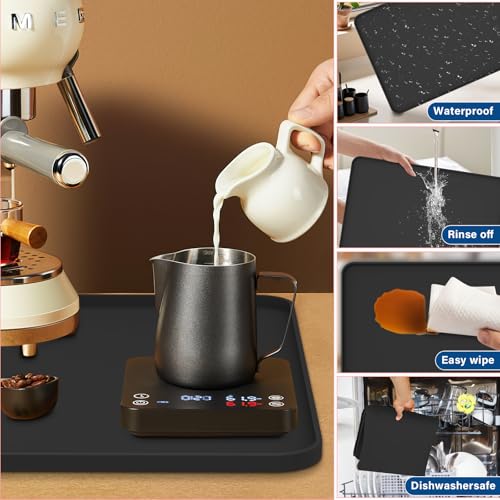 Coffee Mat 19" x 12" Silicone Coffee Bar Mat