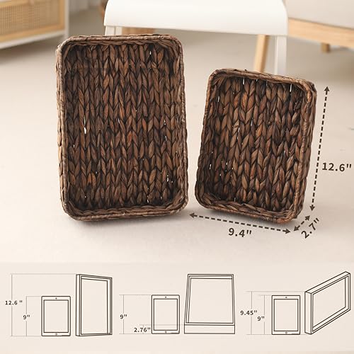 Water Hyacinth Woven Serving Tray Rectangular Hand