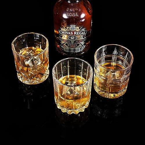 Crystal Whiskey Glasses Mixed 10 Oz Scotch Glasses Set of 6 (6 Count)
