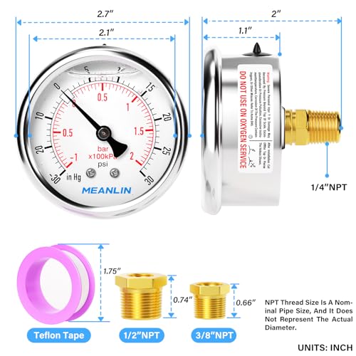 30inHG~30Psi Stainless Steel 1