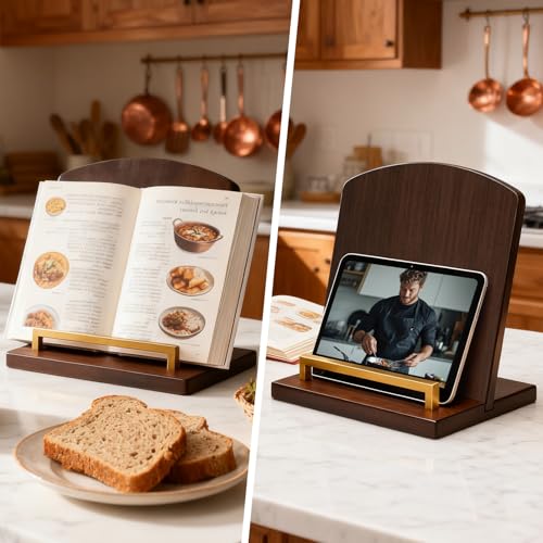 Beautiful Cookbook Stand with Removable Cutting Board