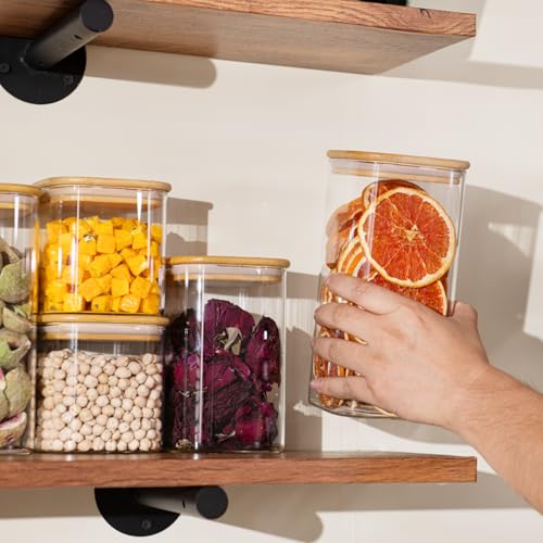 22oz/37oz/50oz Square Glass Storage Containers with Lids 6-Pack (6 Count)