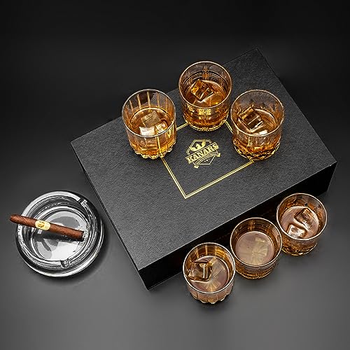 Crystal Whiskey Glasses Mixed 10 Oz Scotch Glasses Set of 6 (6 Count)