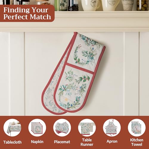 Double Oven Mitts 100% Cotton Double Oven Glove