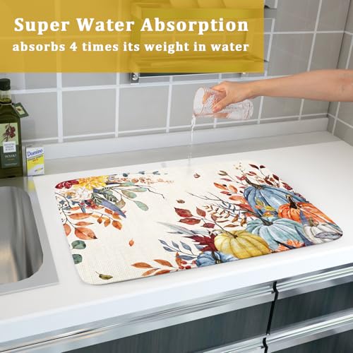 Fall Dish Drying Mat for Kitchen Countertop
