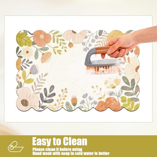 Scalloped Cute Coffee Bar Mat for Countertop