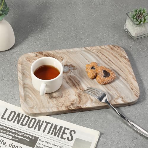 Marble Tray 12"x8" Natural Marble Vanity Tray for Countertop Bathroom Kitchen Dresser