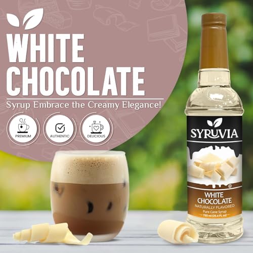 Coffee Syrup White Chocolate Flavored Syrup for Drinks (25.4 Fl Oz)