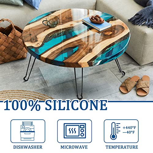 24 Inch Extra Large Resin Table Molds Round Epoxy Resin Molds Set with Metal Frame 3 Hairpin Legs for Table Epoxy Resin Table Mold Epoxy Table Mold for Charcuterie Board River Table DIY Art