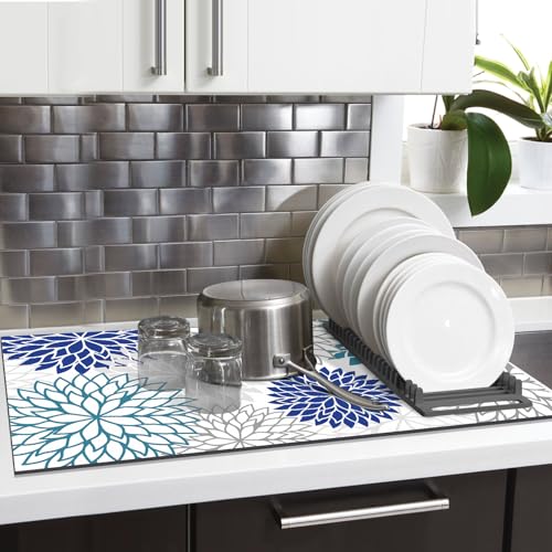 2PCS 16" x 24" Dish Drying Mat & 24" x 5.5" Sink Splash Guard