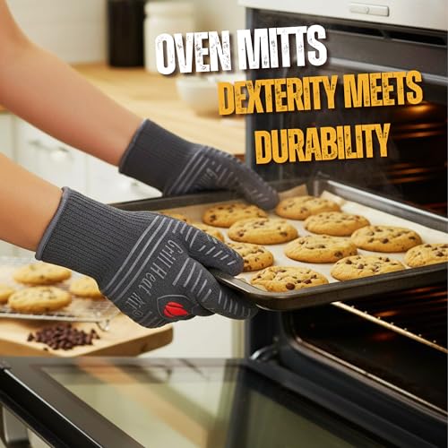 Grill Gloves Heat Proof for Men Grilling BBQ Heat Resistant Gloves (2 Count)