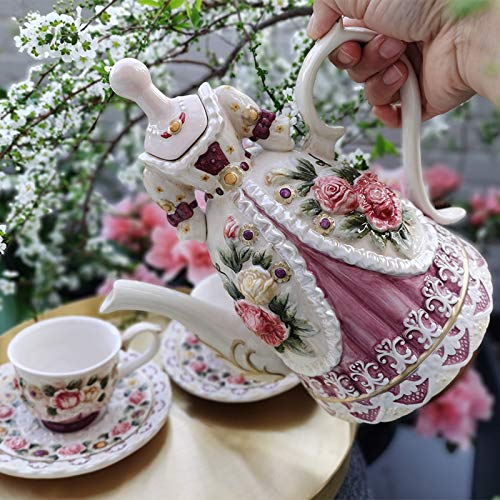 Utility Porcelain Tea Sets Tea Set for Adults Coffee Cup and Saucer Afternoon Tea Set British Royal Tea Set for Wome Wedding Gift Teapots