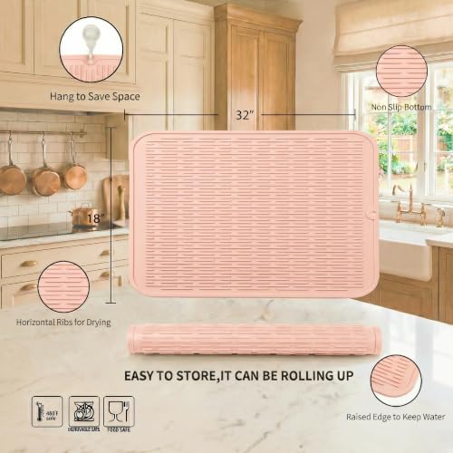 Silicone Dish Drying Mat for Multiple Usage