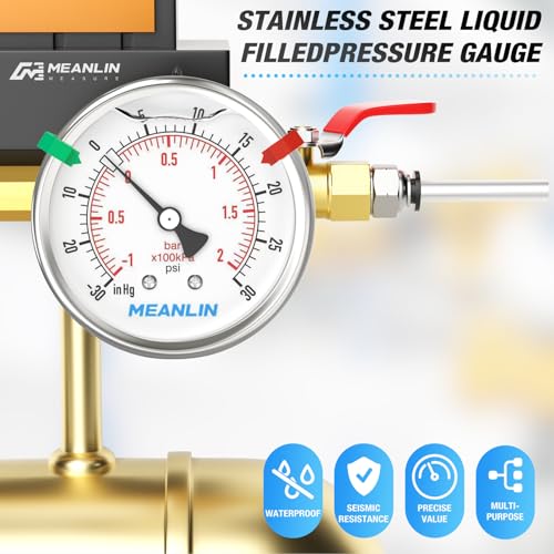 30inHG~30Psi Vacuum Pressure Gauge 316 Stainless Steel Joint 1