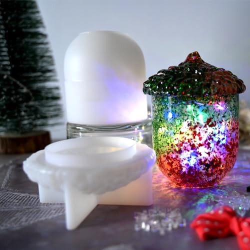 Christmas Pinecone Jar Silicone Mold with Lid