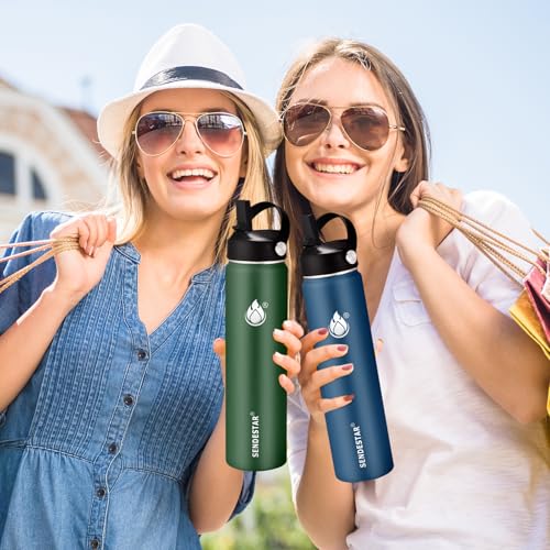 Insulated Water Bottle 24 oz with Straw