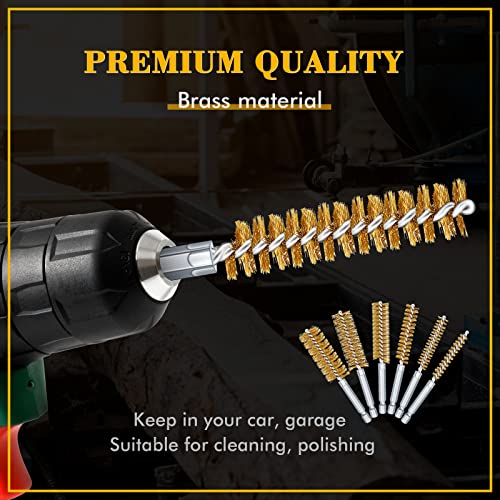12 Pieces Bore Brush for Drill Wire Bore Brush Set Wire Cleaning Set Stainless Steel Cleaning for Power Drill Impact Driver