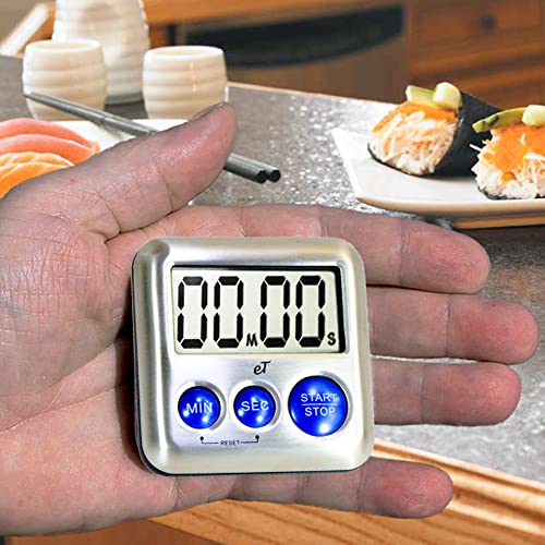 Elegant Digital Kitchen Timer Stainless Steel (8 Count)