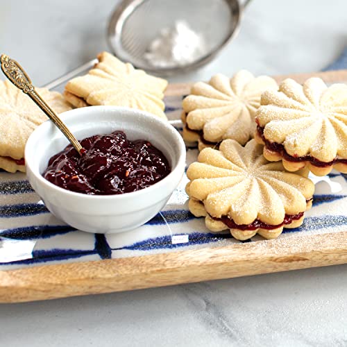 Pretty Pleated Cookie Stamps Silver Cast Aluminum with Wood Handles