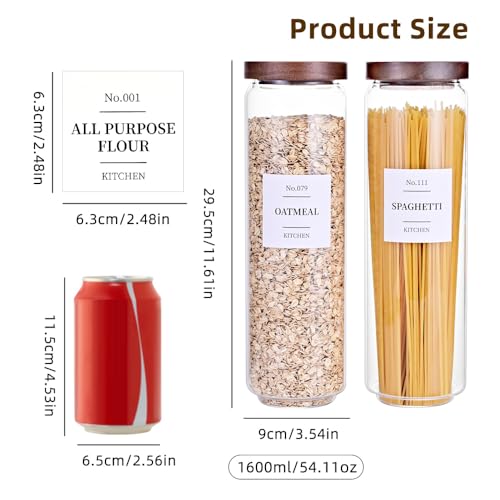 Glass Pantry Storage Jars with Acacia Airtight Lid (3 Count)