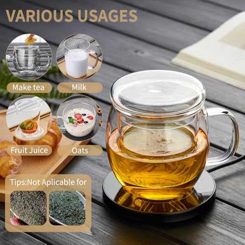 Glass Tea Cup with Infuser and Lid