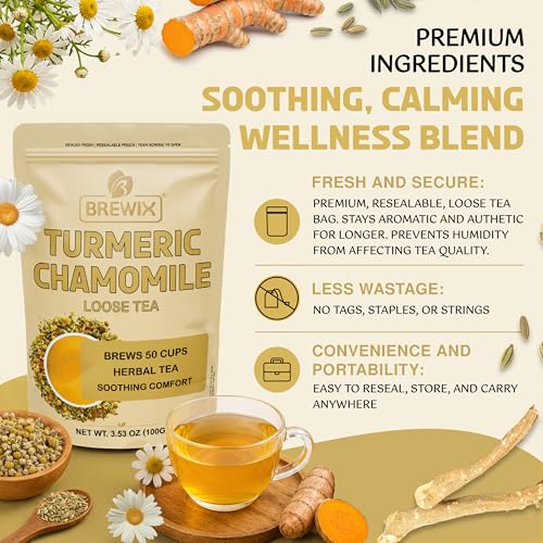 Turmeric Chamomile Loose Leaf Herbal Tea (3.53 Ounce)