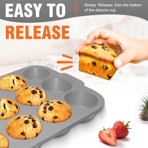 Silicone Muffin Pan with Metal Frame (24 Count)