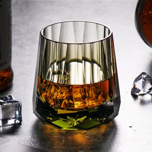 Crystal Whiskey Glasses Set of 2 Handcrafted Old Fashioned Glasses (2 Count)