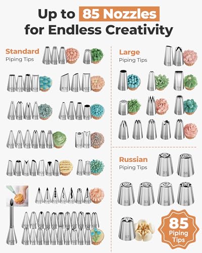 140 Piping Bags and Tips Set Frosting Piping Kit for Beginner & Pros