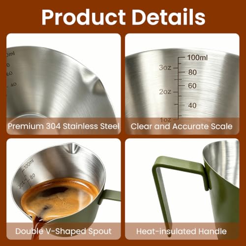 1 Pc Stainless Steel Espresso Shot Cup with Dual Scale