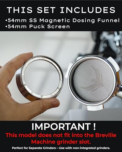 54mm Espresso Dosing Funnel and Puck Screen Set Magnetic