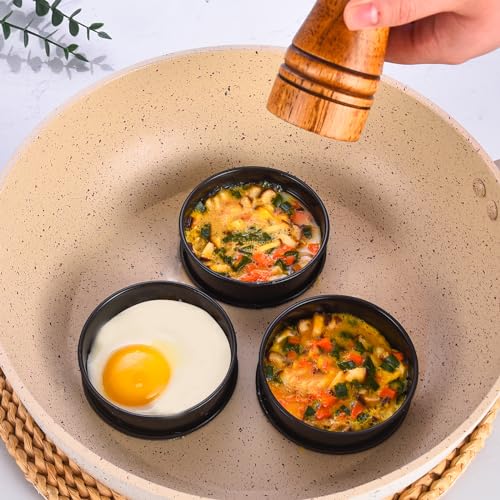 12Packs Crumpet Rings NONSTICK English Muffin Rings 3.15 Inch Stainless Steel Double Rolled Tart Ring Upgraded Round Metal Baking Cooking Pastry Ring Molds for muffins