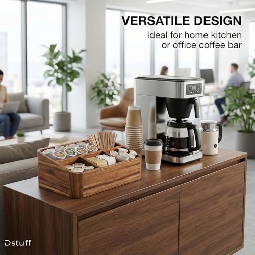 Acacia Wood Coffee Station Organizer for Countertop