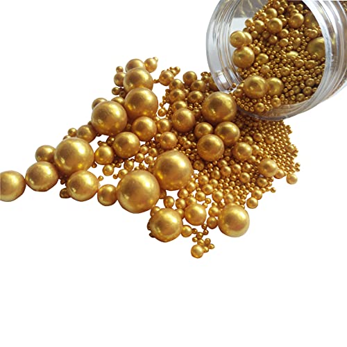 Edible Gold Sugar Pearls Candy Sprinkles 120G (4.23 Ounce)